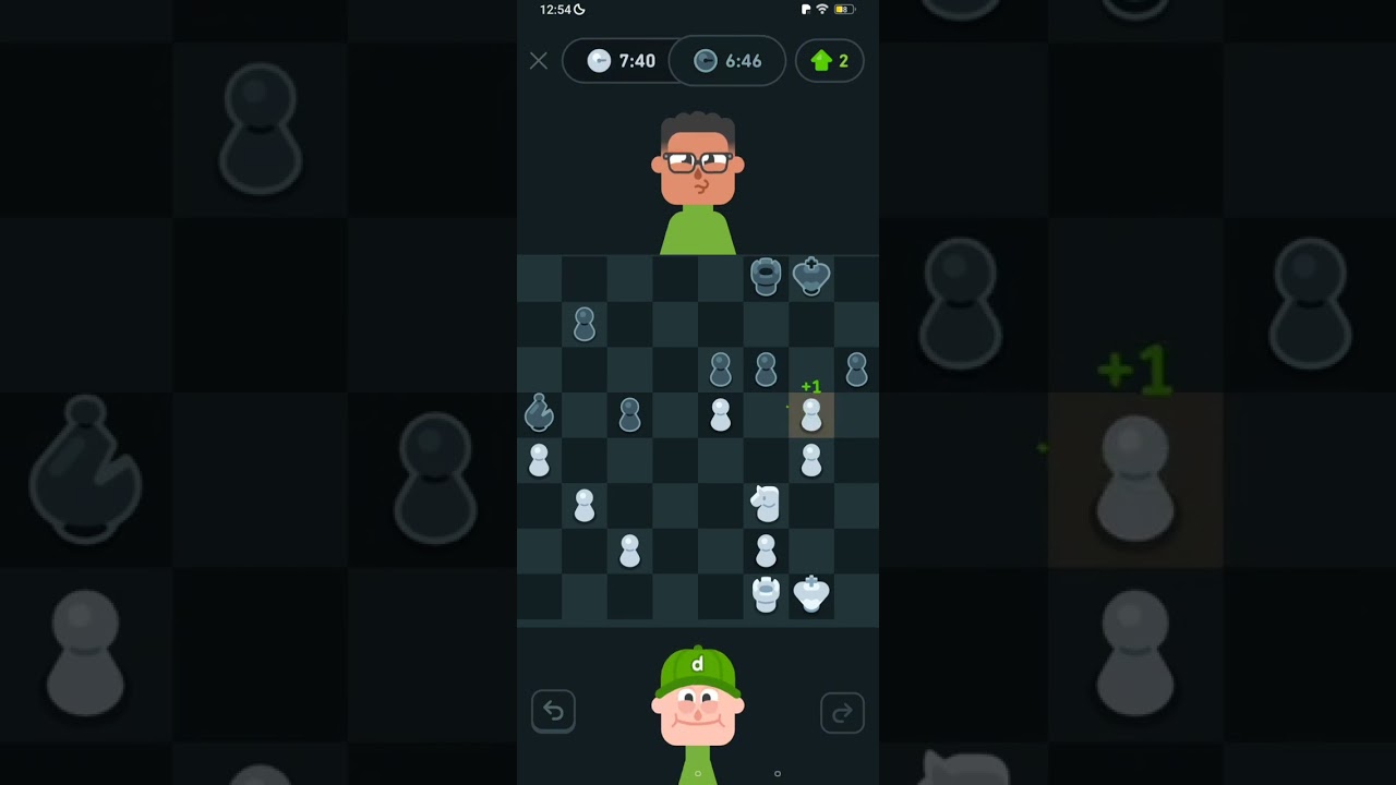 My first time playing Duolingo Chess against person.