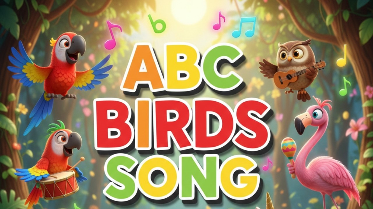 ABC Birds Song | Learn A to Z Bird Names for Kids | Elephant ELI & Unicorn | ABC Spotlight