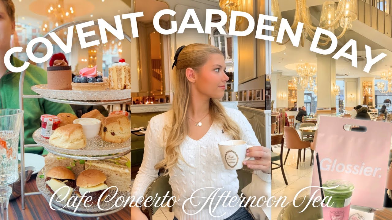 Afternoon Tea & Shopping Day in Covent Garden🩰☕️ | Glossier, Alo & Cafe Concerto!