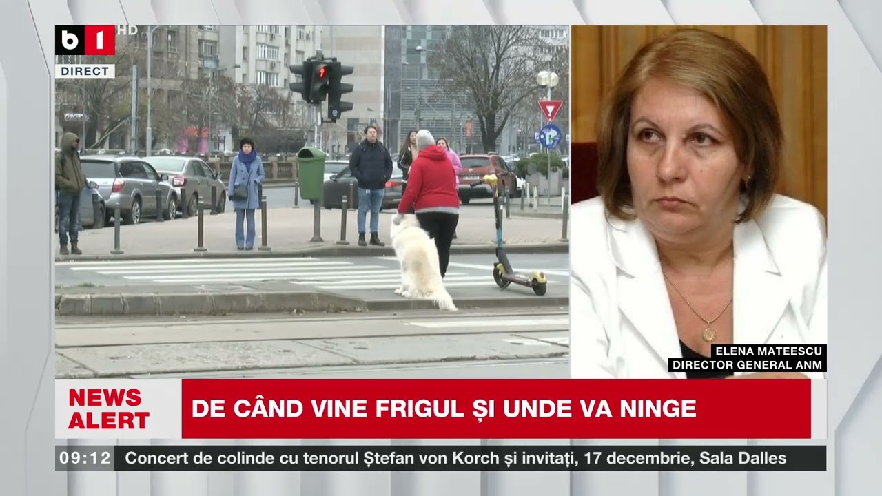 VREMEA SE SCHIMBĂ &Icirc;NAINTE DE CRĂCIUN. DE C&Acirc;ND VINE FRIGUL ȘI UNDE VA NINGE_Știri B1TV_16 dec. 2025