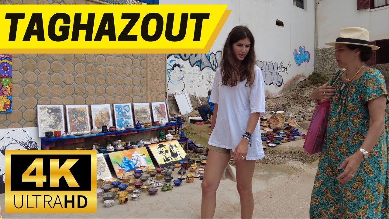Taghazout Agadir Morocco Walking Tour【4K, 60fps】- Taghazout bay / village / beach 2022 تغازوت اكادير