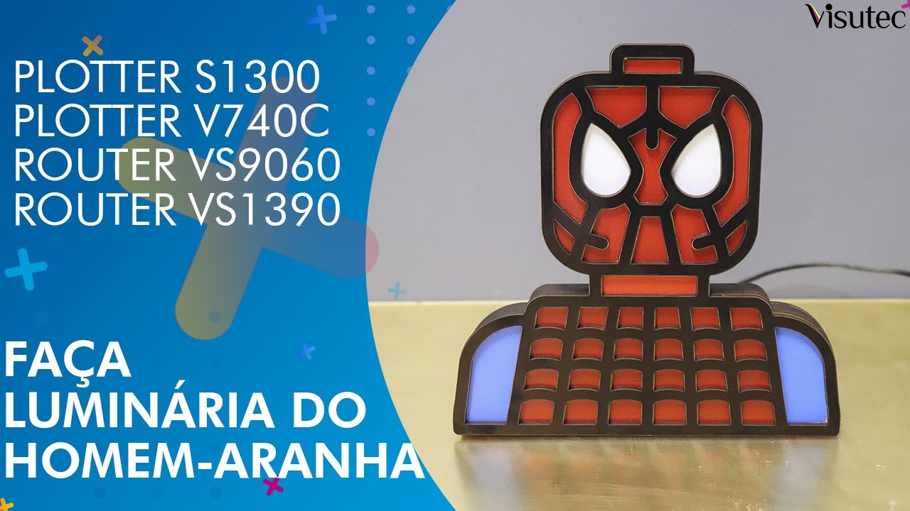 Visutec | Faça luminária do Homem aranha