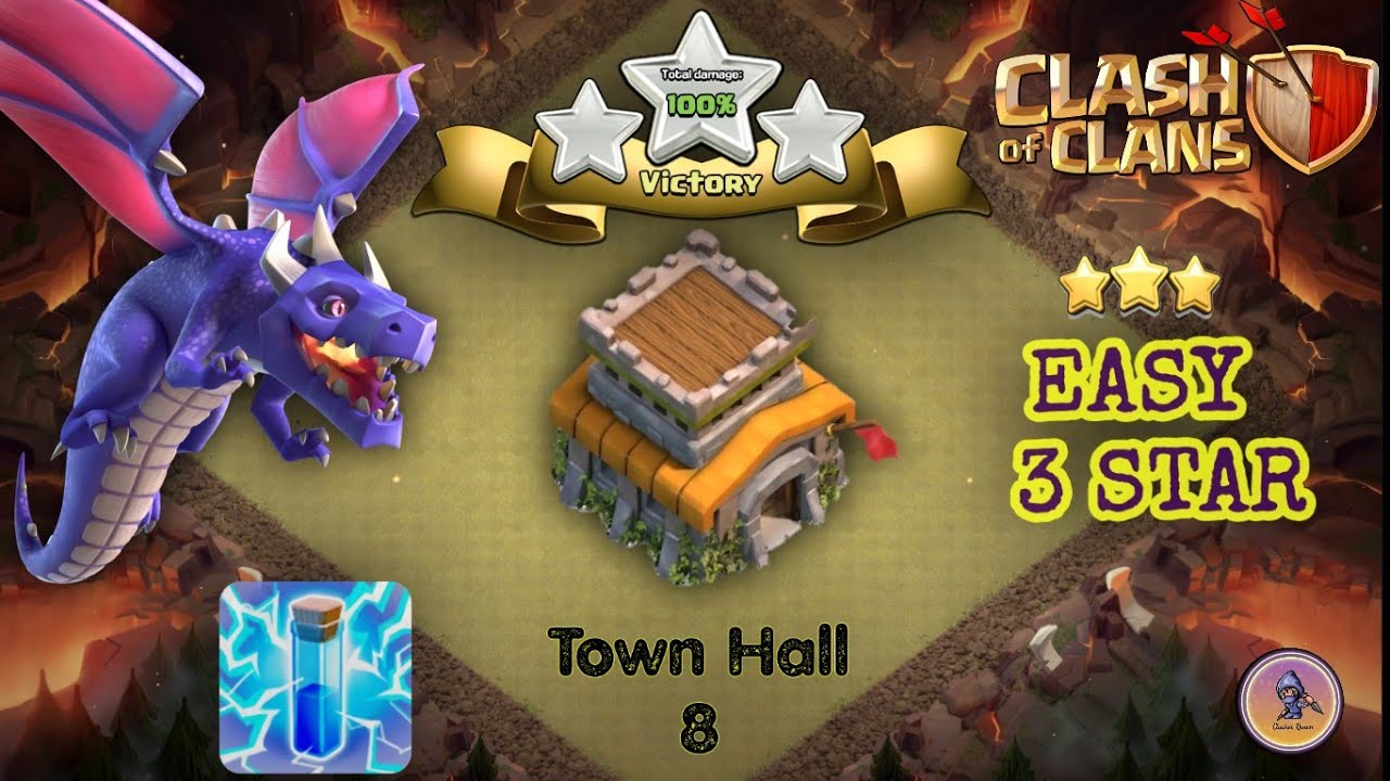Top 3 best TH 8 Dragon attack 2020 | TH 8 attack strategy | Guide | Clash of Clans.
