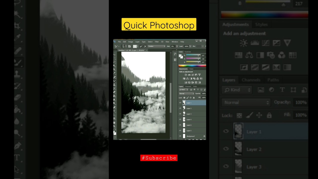 Photoshop monochromatic landscape 