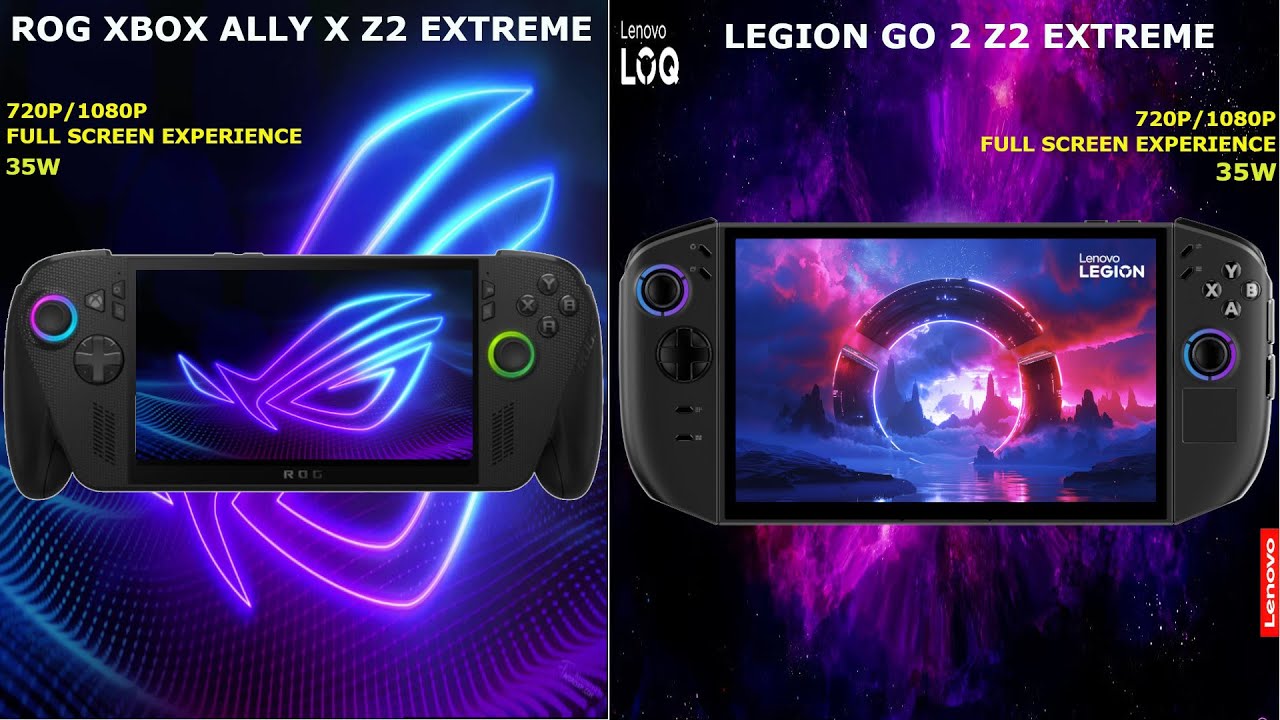 ROG Xbox Ally X Z2E vs Legion GO 2 Z2E / Performance Benchmarks / 35W - 720p/1080p