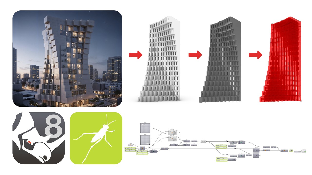 Учебное пособие для начинающих по Grasshopper. Объяснение точечных аттракторов. Параметрический с...