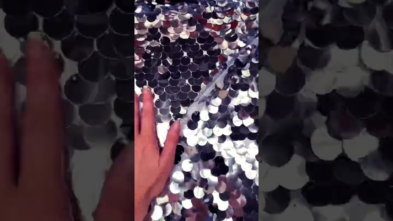 18mm silver sequin fabric #fashion #sequinfabric #mermaid #fabric #sequinmaterial #textile #glitter