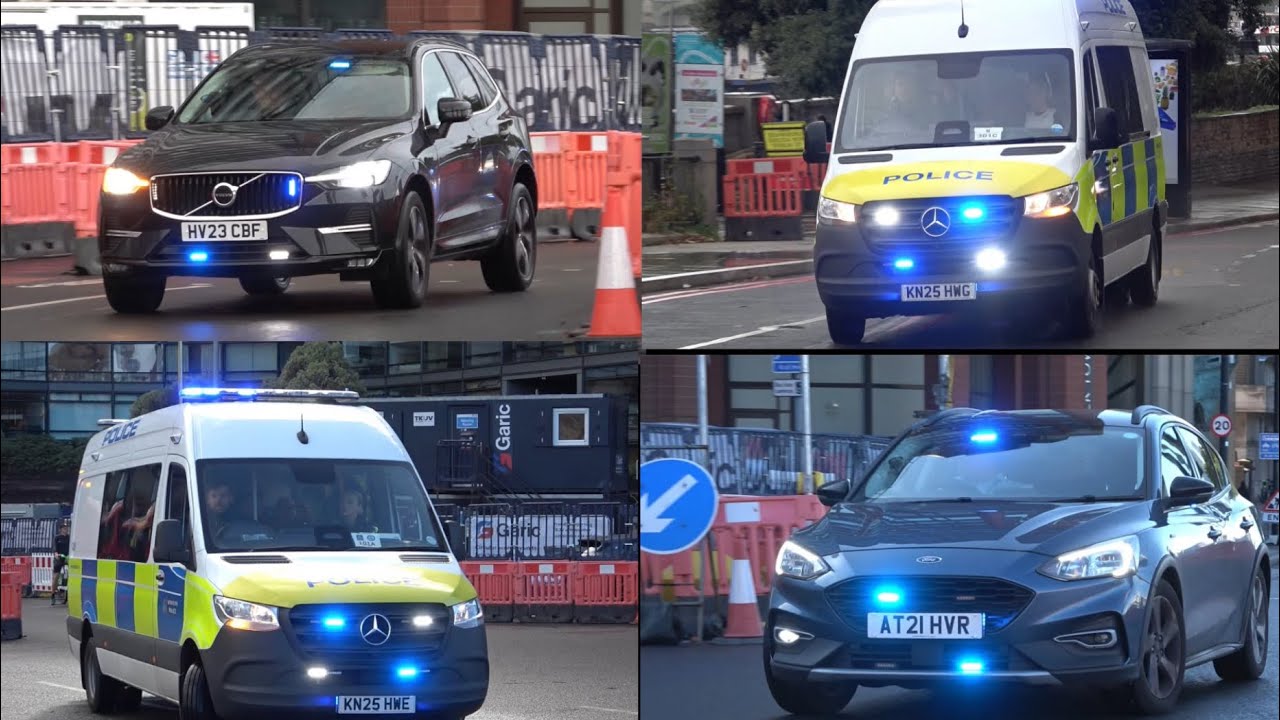PROTEST CHAOS! Multiple Emergency Vehicles Responding Through Lambeth Junction   