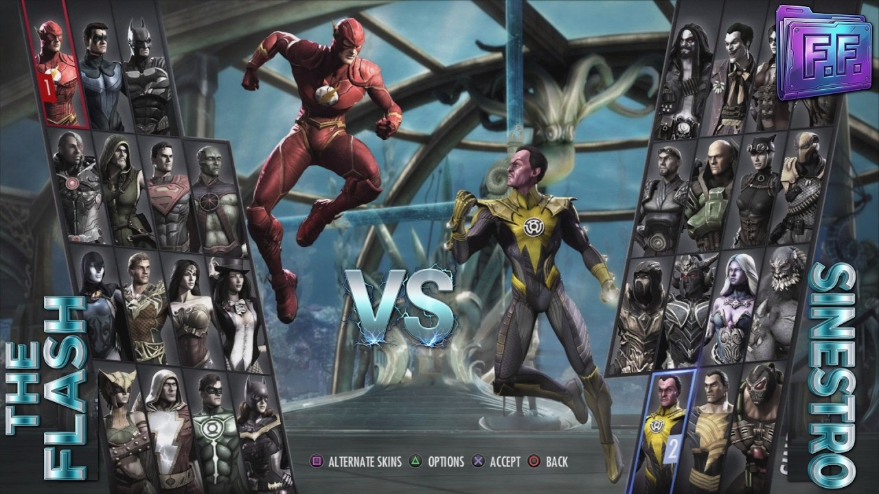 THE FLASH vs SINESTRO - Injustice: Gods Among Us 2013 (Technical Battle & Unique Archive)