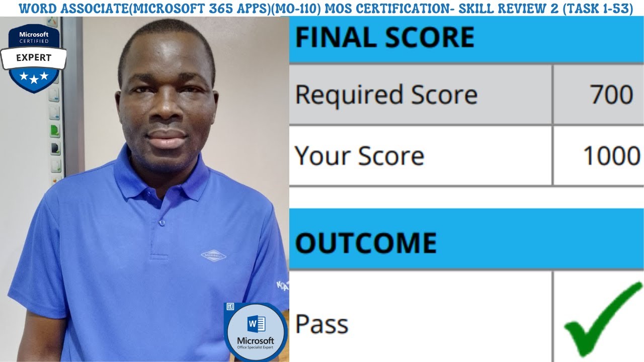 Word Associate Exam MO-110 | Microsoft 365 Apps Skill Review 2 (Tasks 1-53) -MOS Certification Prep!