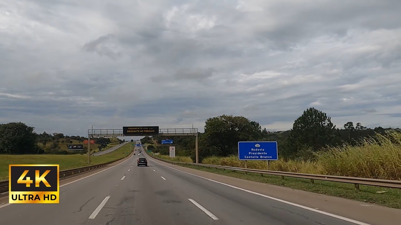 SÓ ESTRADA: Rodovia Presidente Castello Branco (SP-280) - SENTIDO SÃO PAULO | BR 374 | 4K