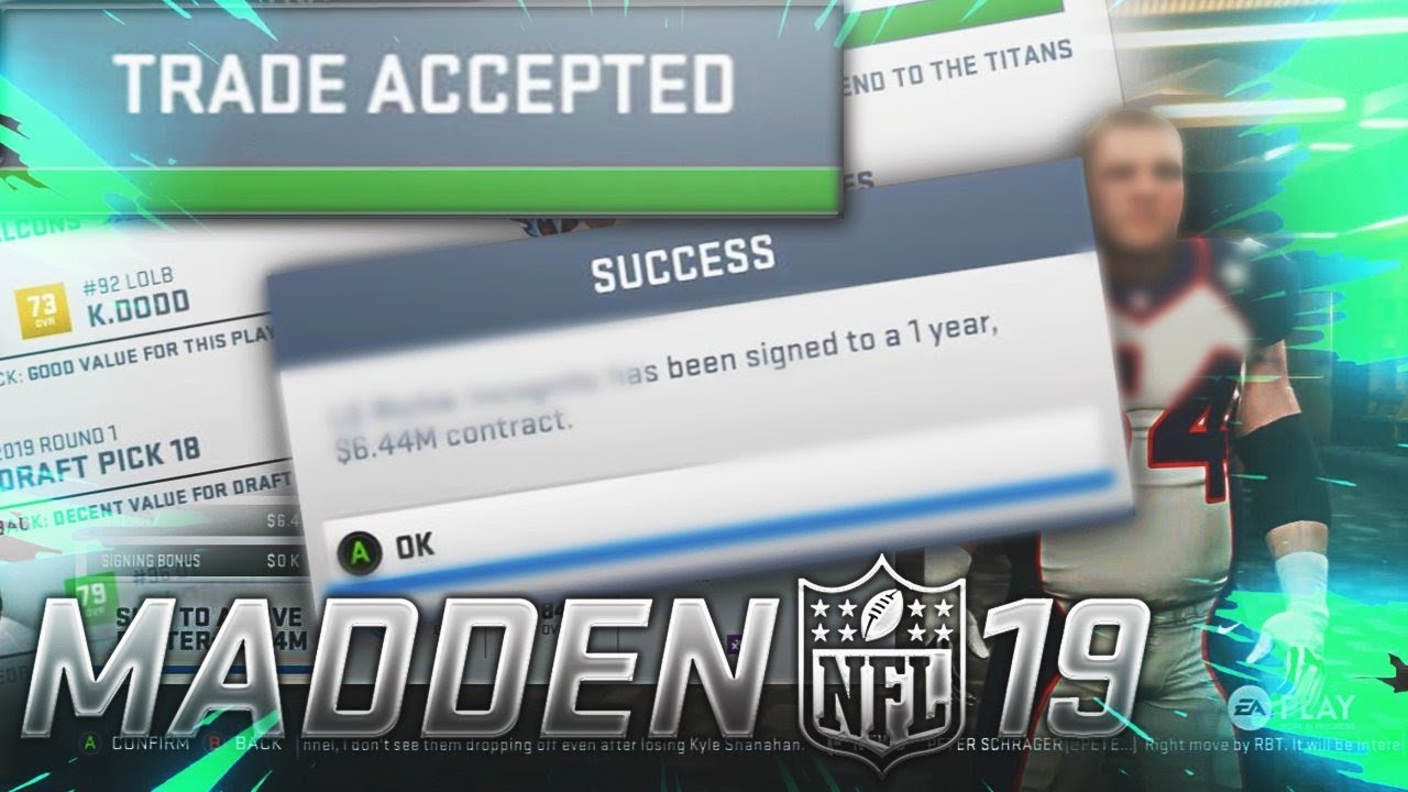 Huge Trade & Controversial Free Agent Signed! Madden NFL 19 Franchise Series ep. 1