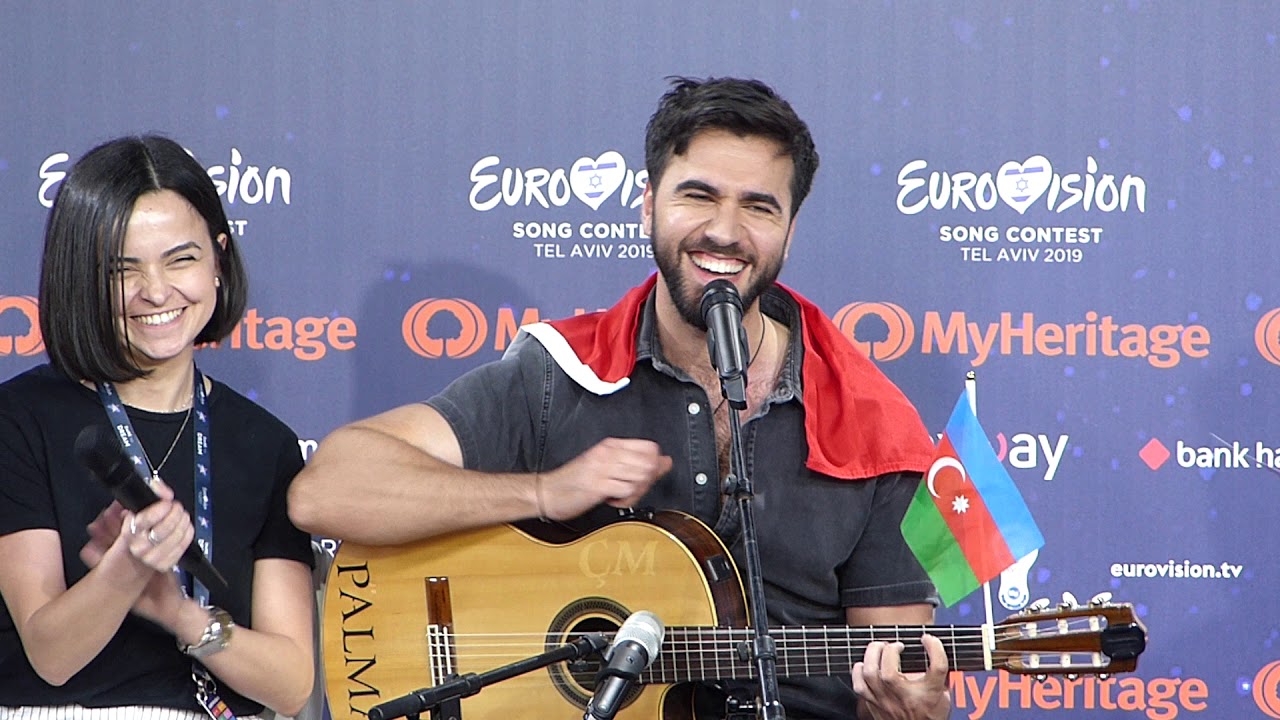 Azerbaijan - Chingiz - Press Conference (1. rehearsals, Eurovision Song Contest 2019, Tel Aviv)