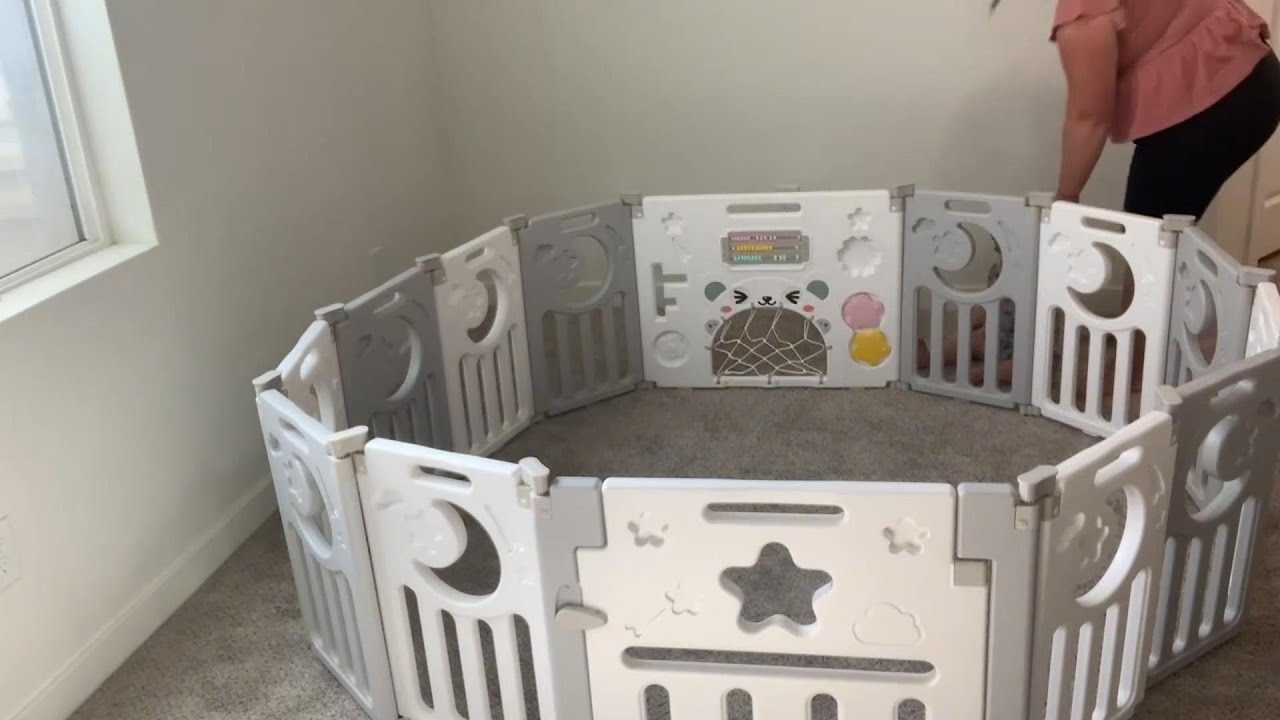 Dripex Baby Playpen for Babies & Toddlers – 14-Panel Foldable Baby Playard