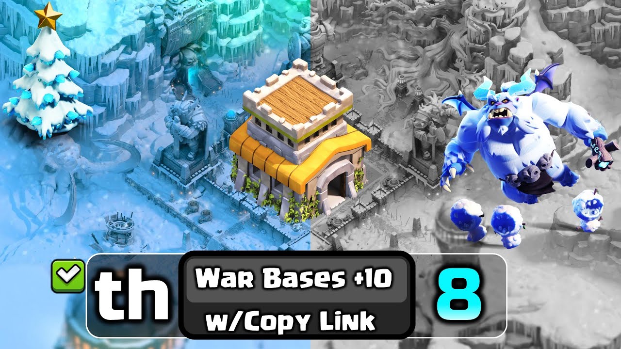TOP 8 TH8 WAR BASE LINK 2025, TH8 LEGEND BASE, TH8 CWL BASE CLASH OF CLANS