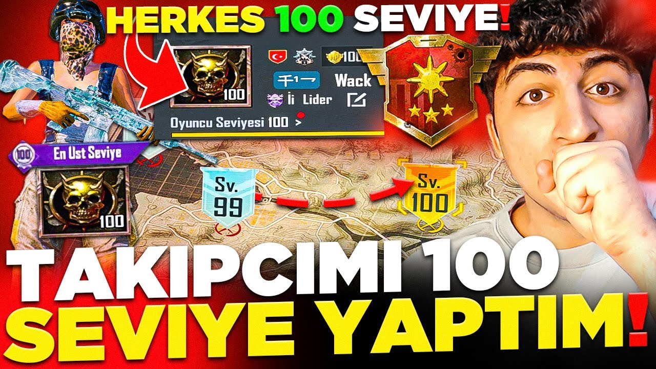 TAKİPÇİMİN HESABINI 100 SEVİYE YAPTIM❗ EN HIZLI SEVİYE KASMA❗ (ARTIK HERKES 100 SEVİYE😲) PUBG Mobile