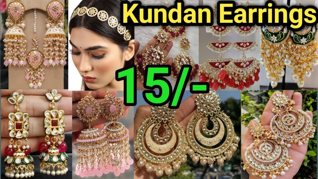 Kundan Earrings Wholesale Market in Delhi Sadar Bazar | Artificial Kundan Jewellery & Bridal Jhumkas