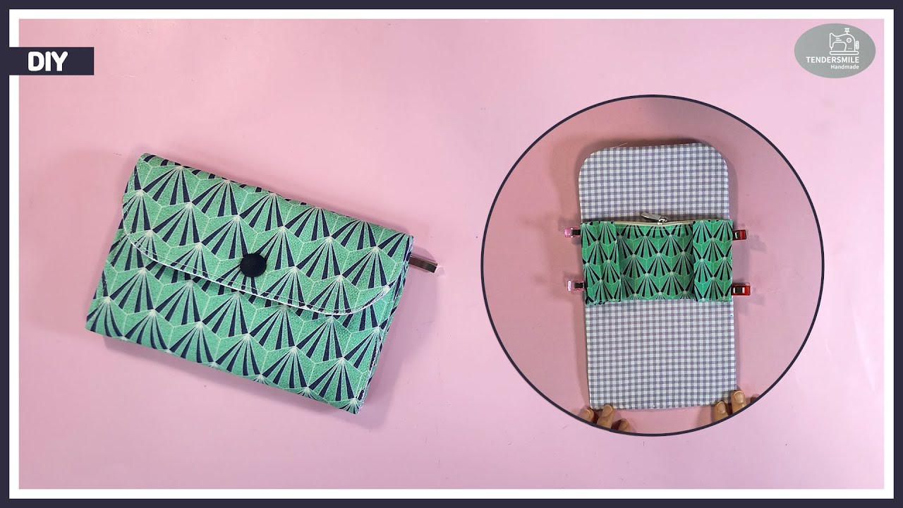 Идея для подарка своими руками🎁 Как сделать средний кошелек / сделать центральный карман на молнии