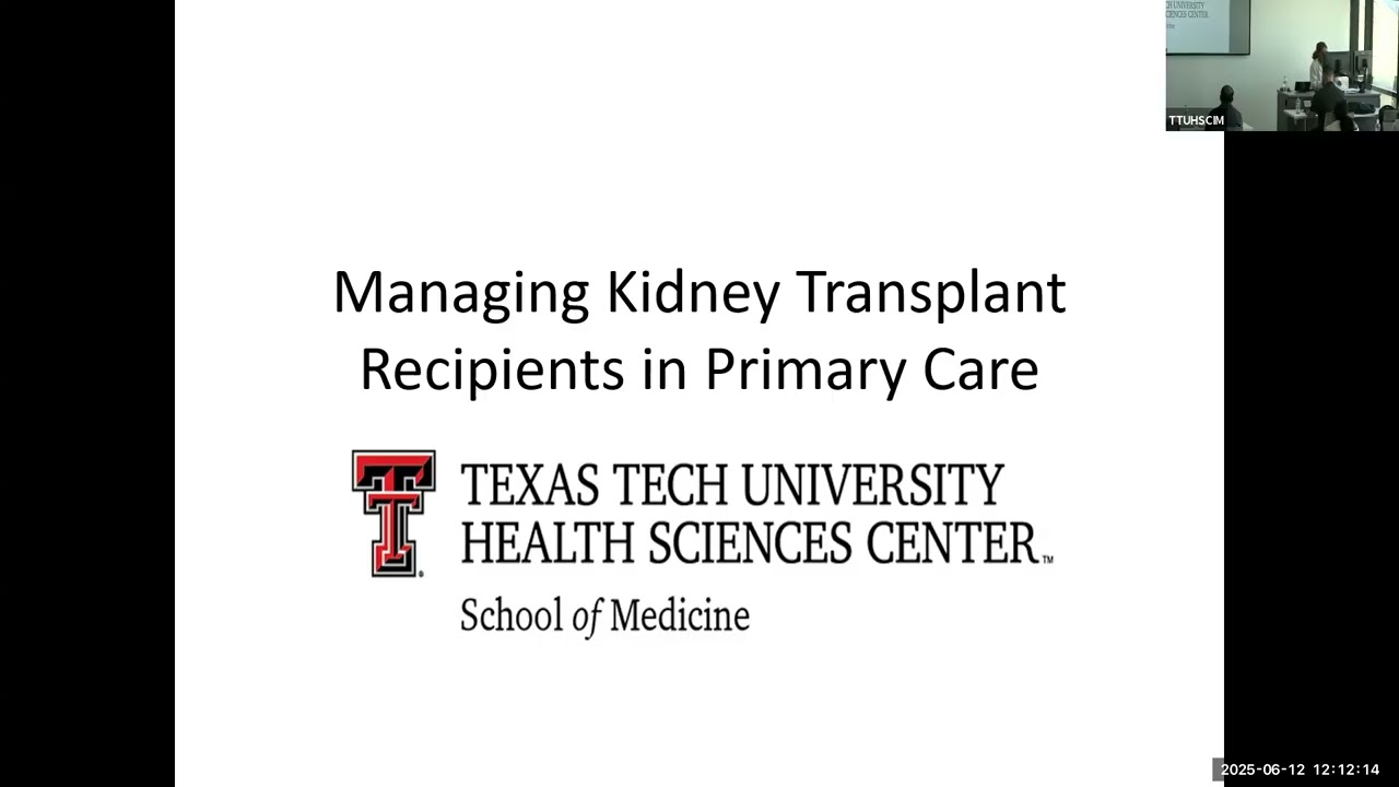 Long term Management of Kidney Transplant Recpients in the Community 6 12 25