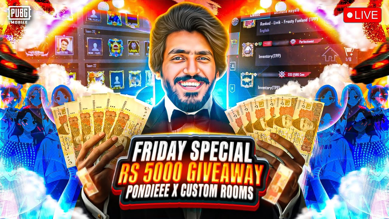 RS 5000 GIVEAWAY + MANY OTHER PRIZE REWARDS WIN IN CUSTOM ROOMS & PONDIIEEE SEGMENT RANDOM JOINING😜