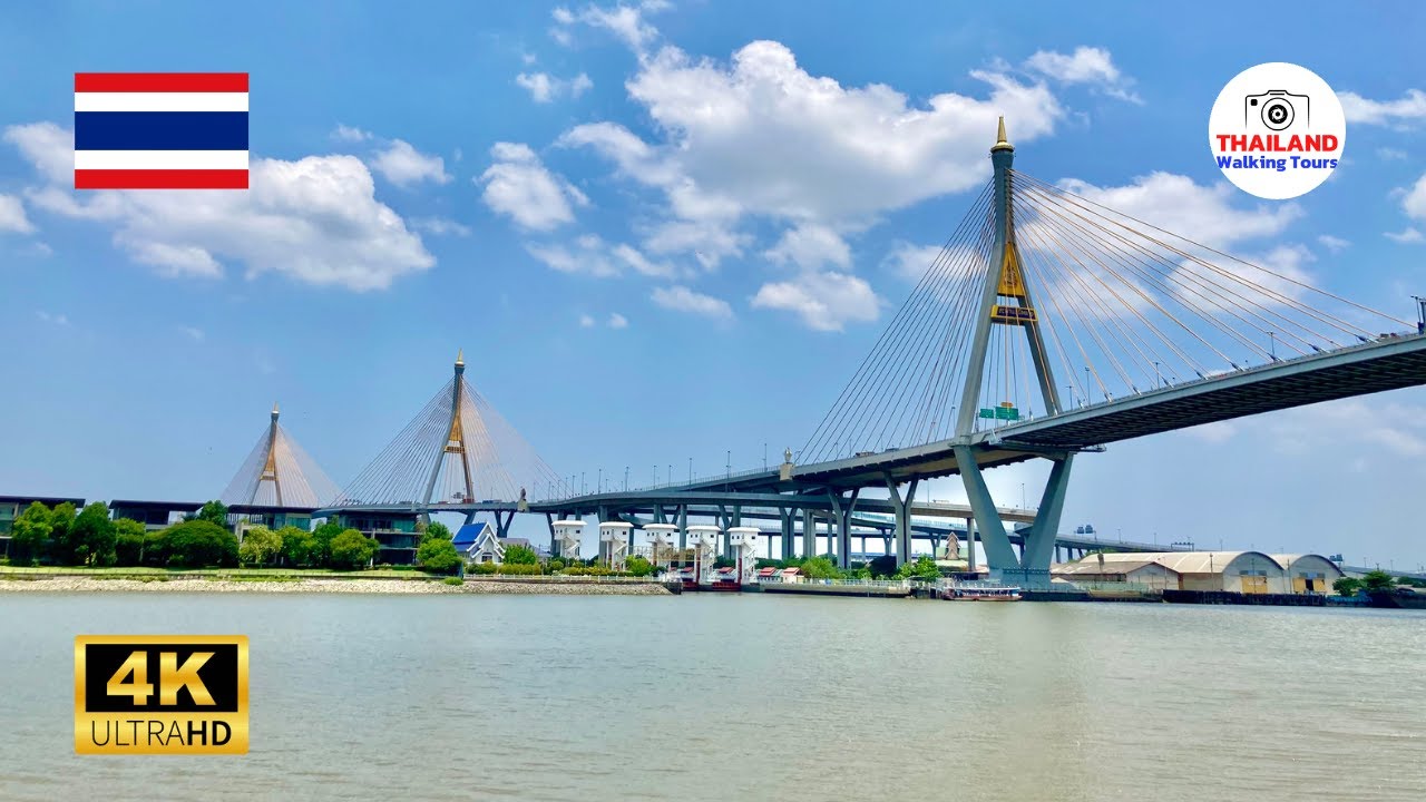 🇹🇭 Bhumibol 1 Bridge , Bangkok | Thai Walk Tour [Thailand 4K]