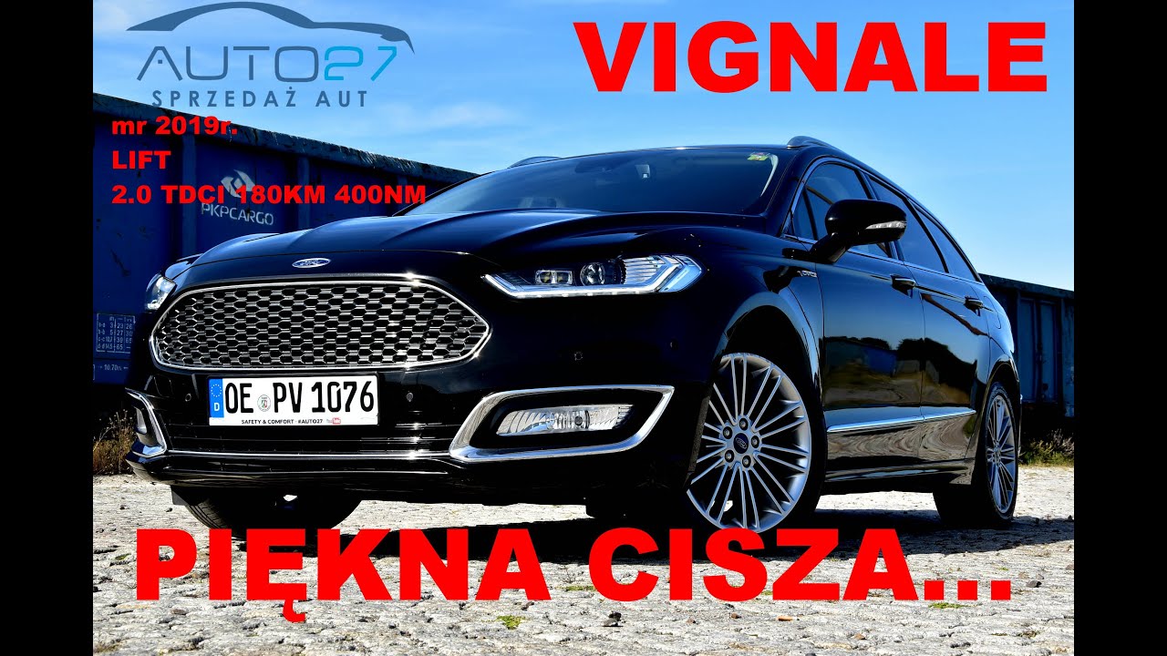 #AUTO27 - SPRZEDANY - TEST - Ford Mondeo VIGNALE LIFT. 2.0 TDCI 180KM 400NM! mr2019r. PIĘKNA CISZA