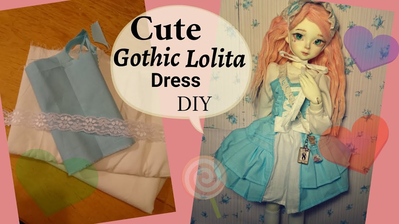 Tutorial how to sew diy cute Lolita dress for msd bjd doll sew own clothes #bjd #doll #ドール #人形