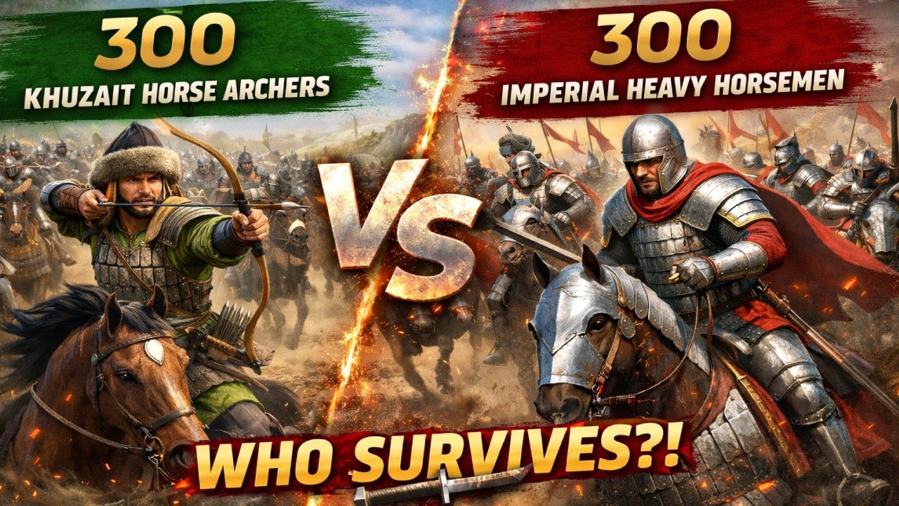 300 vs 300 Cavalry Battle — Khuzait Horse Archers vs Imperial Horsemen 🐎🔥