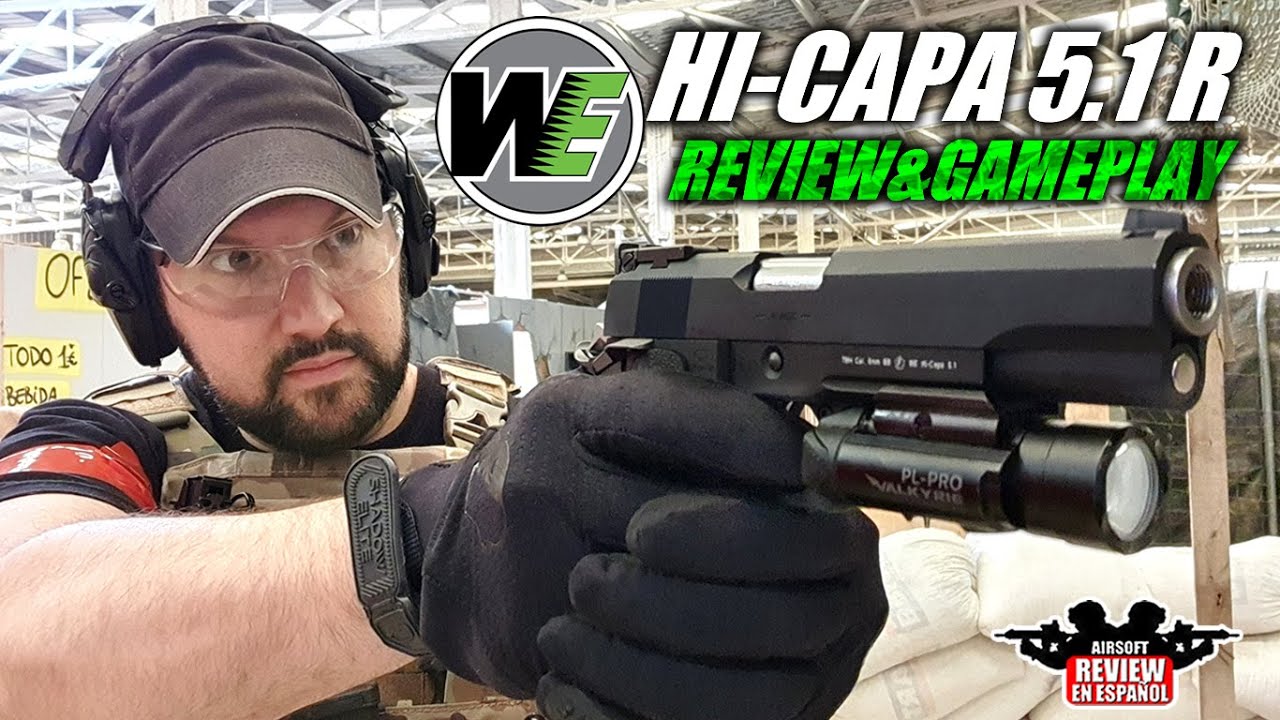 Hi-Capa 5.1 R WE - Review & Gameplay ( Cqb Troken ) | Airsoft Review en Español