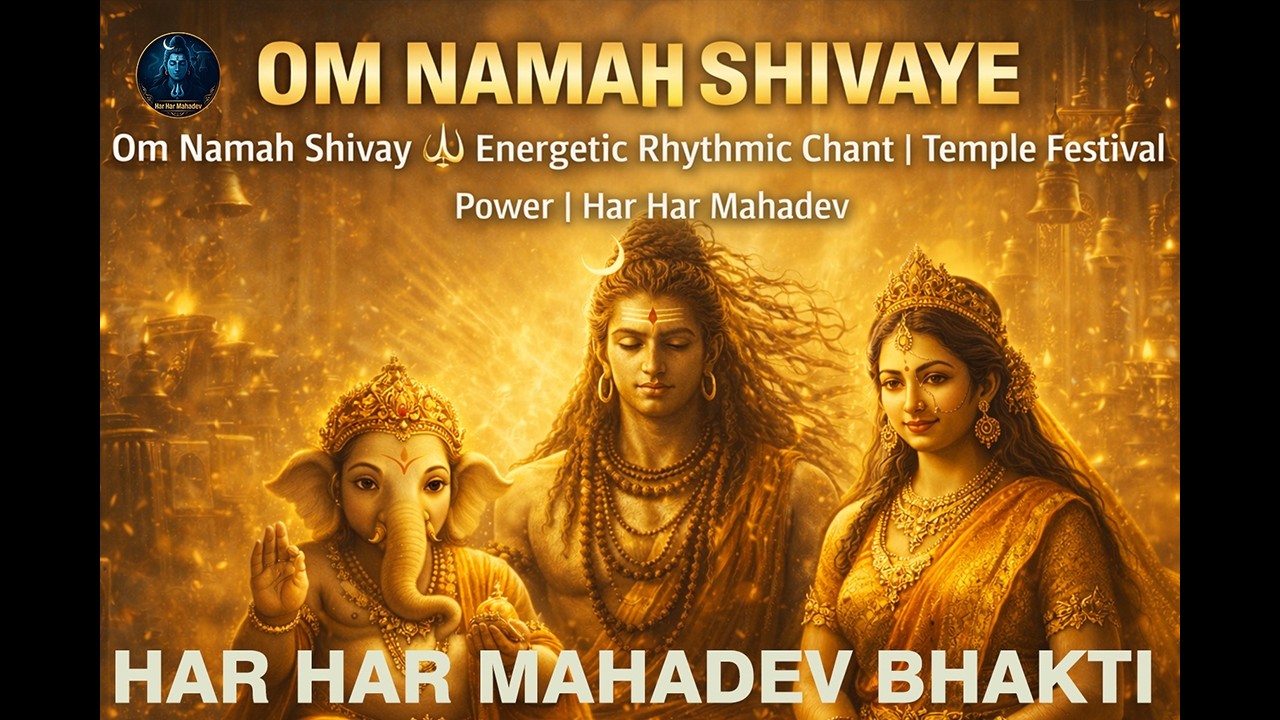 Om Namah Shivay 🔱 Energetic Rhythmic Chant | Temple Festival Power | Har Har Mahadev