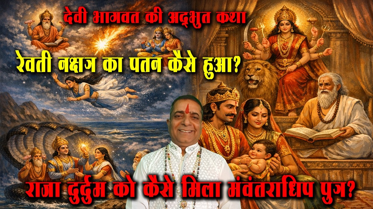 रेवती नक्षत्र का पतन कैसे हुआ | देवीभागवत की अद्भुत कथा | राजा दुर्दुम को कैसे मिला मंवंतराधिप पुत्र