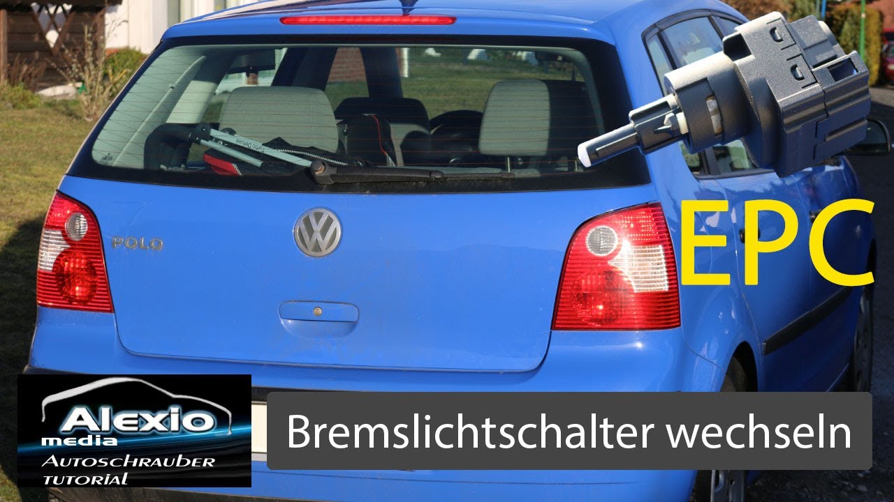 🔧Polo9N Bremslicht dauerleuchten reparieren,Bremslichtschalter tauschen- exchange brake light switch