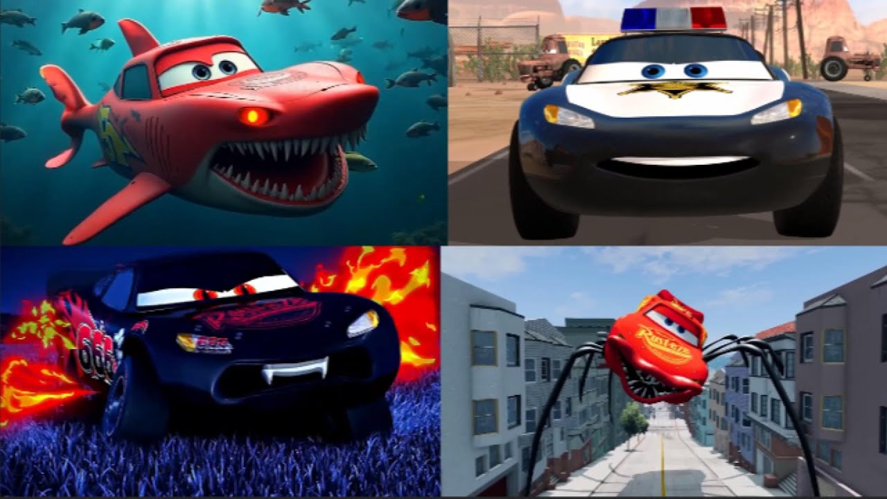 Shark Mqueen vs Evil Mcqueen vs Eater Mcqueen vs Lightning Mcqueen  Coffin Dance Song Cover Tileshop