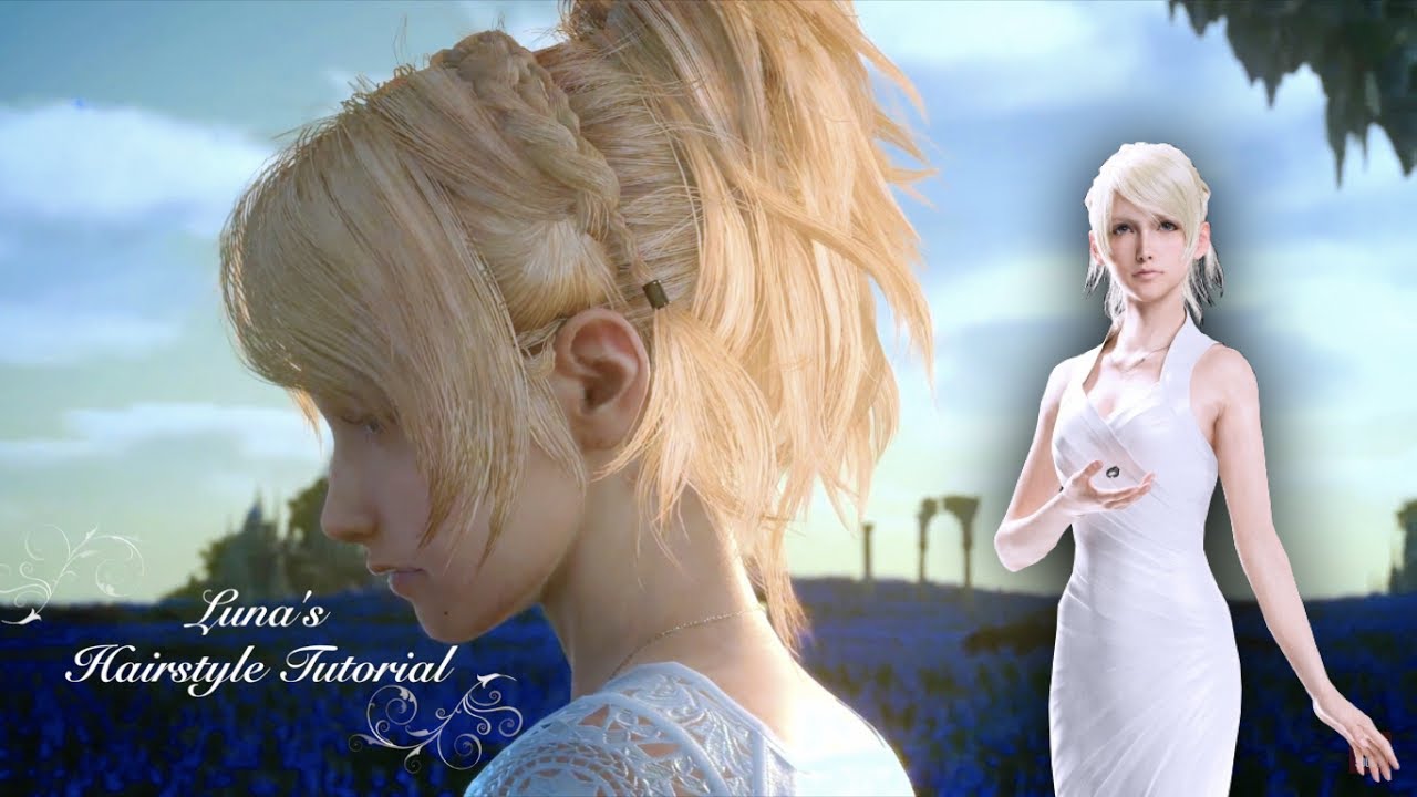 Lunafreya Hairstyle Tutorial (with real hair) - Final Fantasy XV