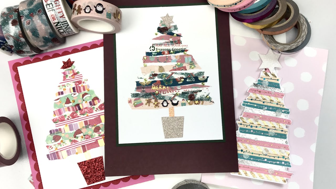 Washi Tape Christmas Tree Card Version 2