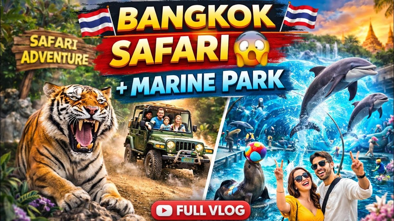Bangkok Safari World 😱 | Jungle Safari + Marine Park Full Experience | Thailand Vlog