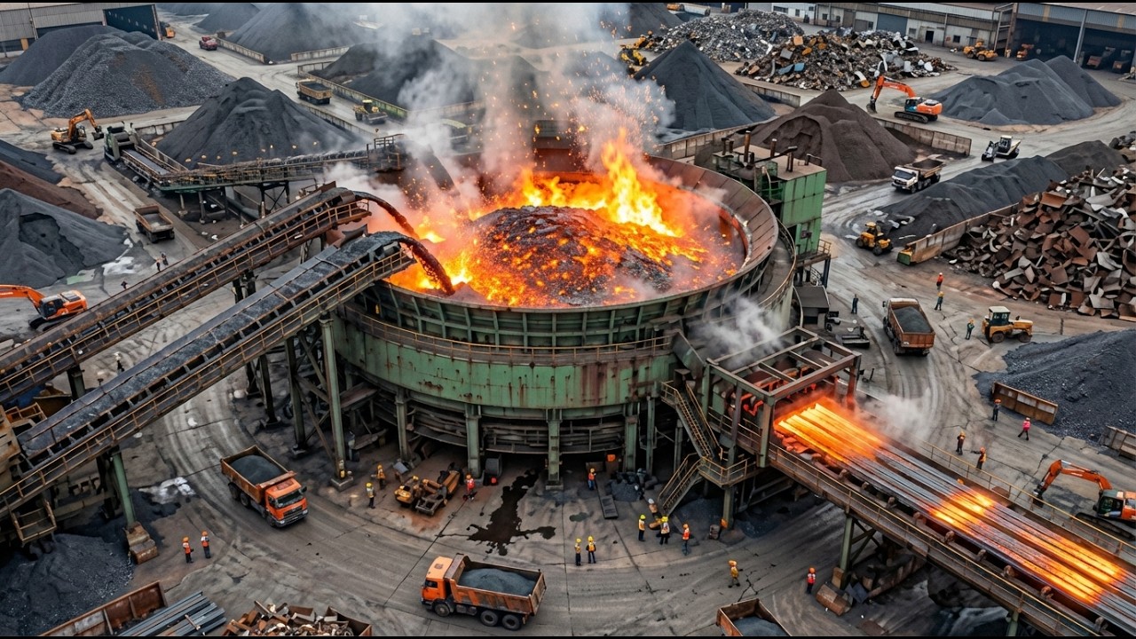 Inside the Steel Factory – How Wire Rods Are Made from Iron Ore (Full Process)