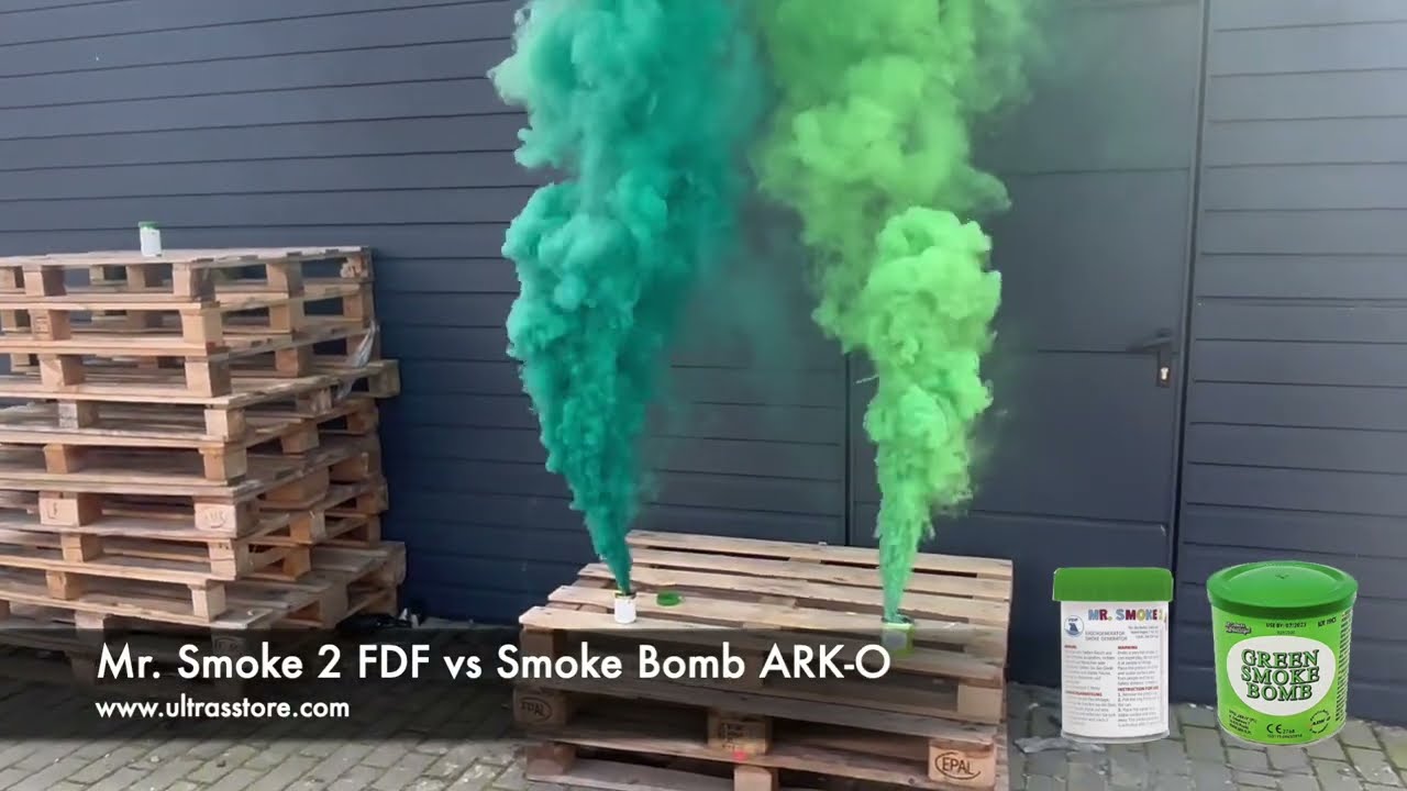 FDF Mr. Smoke 2 vs. Ark-O Smoke Bomb Green - Smoke Test from Ultrasstore.com