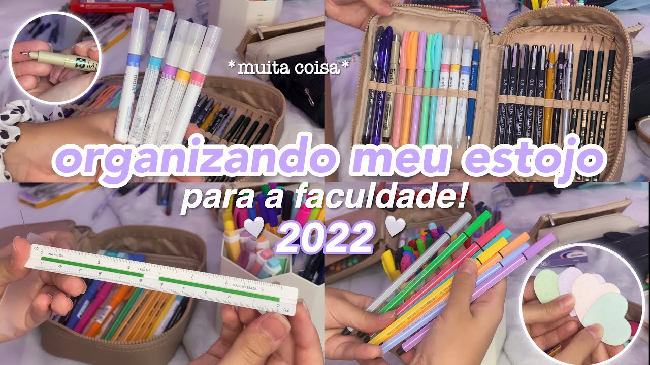 organizando meu estojo escolar 2022 pra faculdade!!✨🧚 *arquitetura e urbanismo*