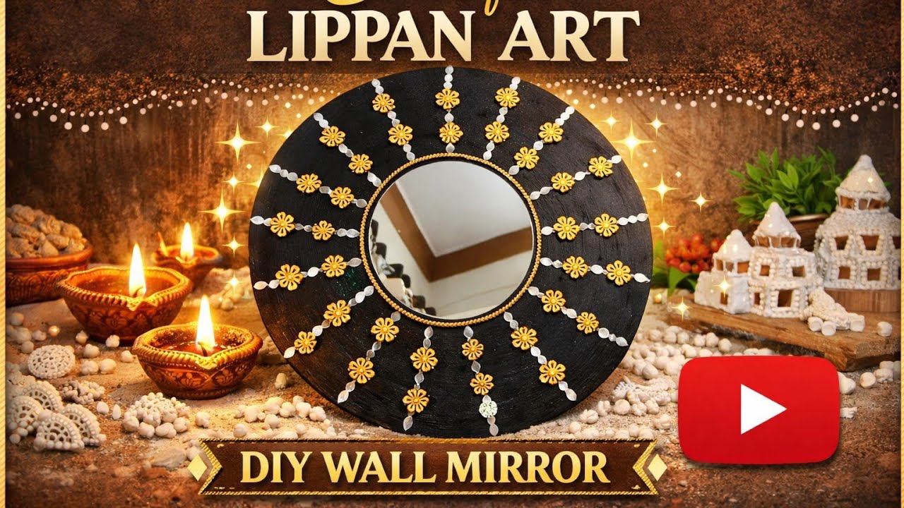 Beautiful Lippan Art Mirror🪞 | DIY Wall Decor at Home | Step by Step Tutorial | Handmade Home Decor