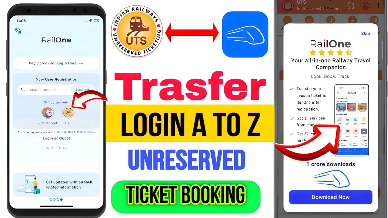 UTS to railone app | How to transfer uts ticket to railone | Transfer season ticket from uts app  