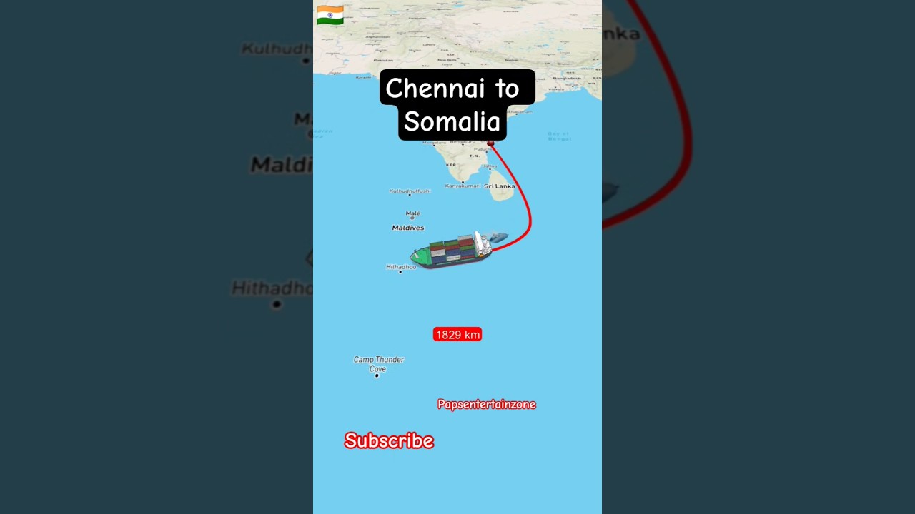Chennai India to Somalia ship travel map 🚢#map#india#vlog#travel#chennai#somalia#shorts#shortvideo🚢