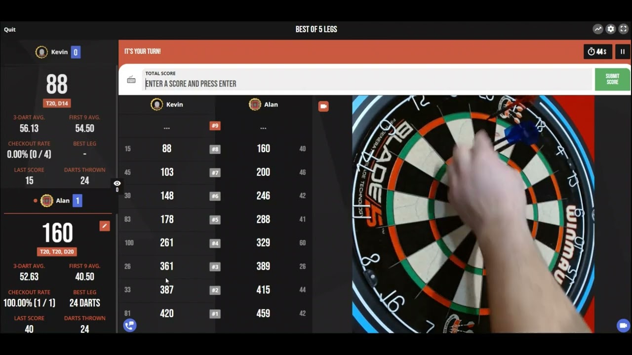 160 OUT!!! Target DartCounter.