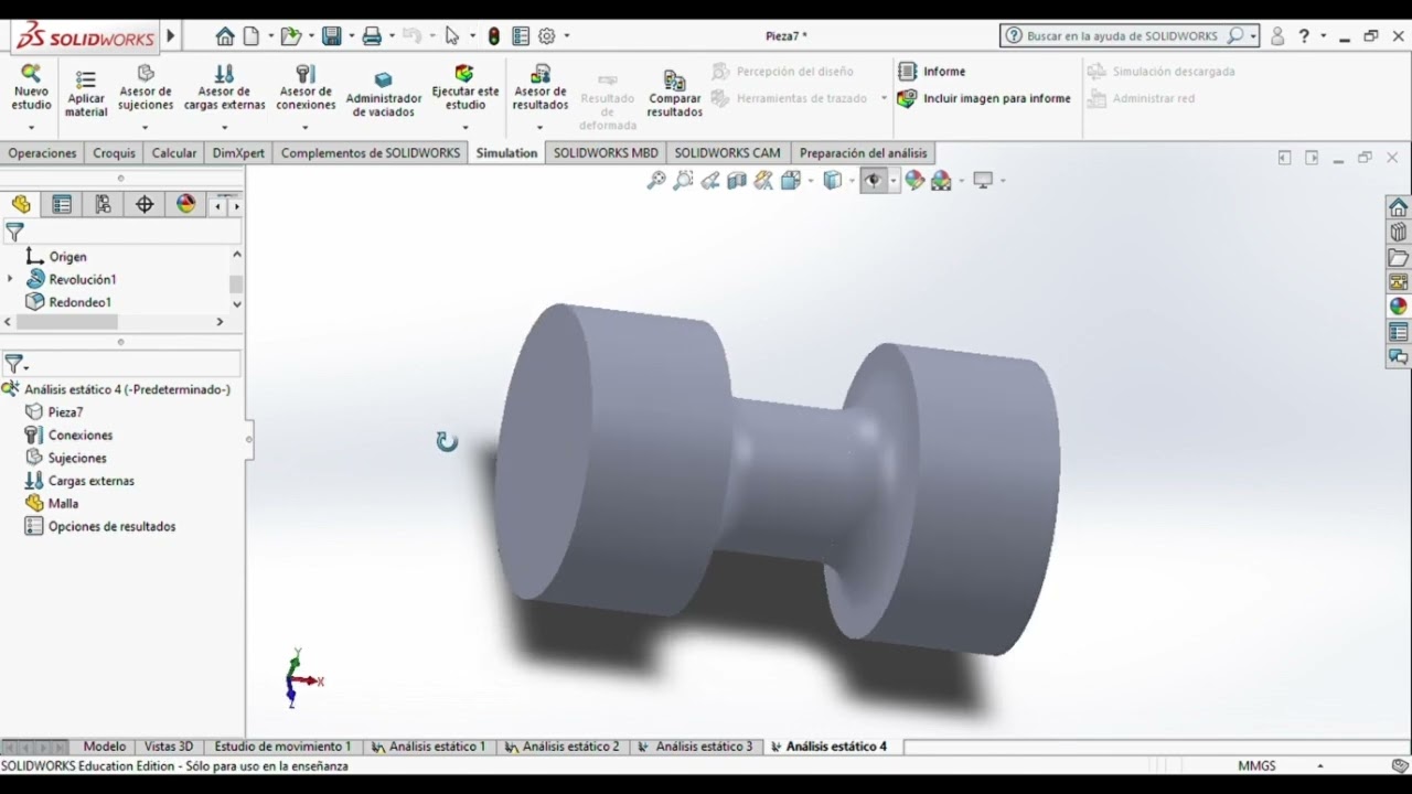 Carga axial tutorial solid Word