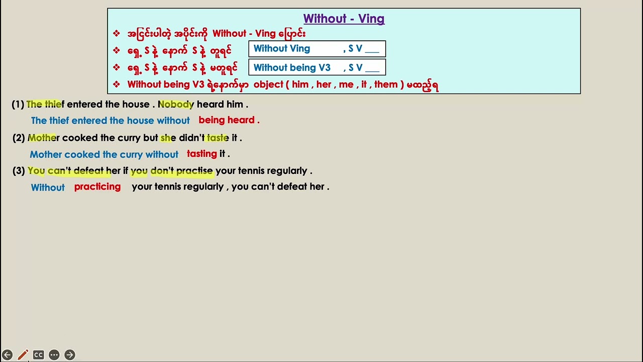Grammar Group 1 Without - Ving