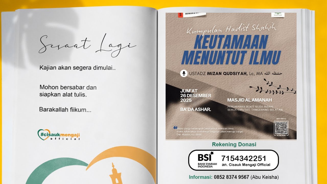 [Live] Kemulyaan Mempelajari Sunnah - Ustadz Mizan Qudsiyah  حفظه الله تعالى