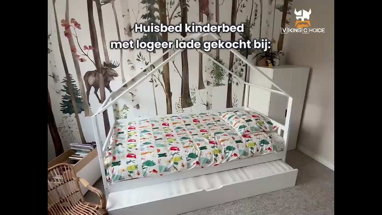 Huisbed kinderbed 90x200 cm met logeerbed