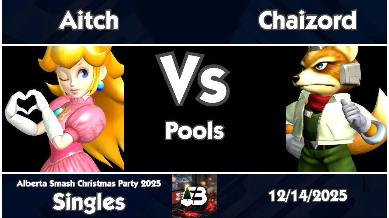 AB Smash Christmas Party - Aitch (Peach) vs Chaizord (Fox) Melee Singles Pools