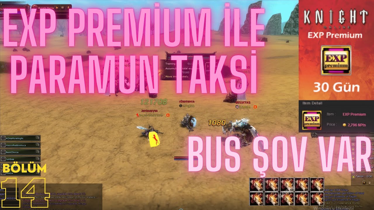 Knight Online EXP PREMIUM ile PARAMUN Taksi - BUS, ITEM ve JR | B&ouml;l&uuml;m 14 | Sirius Priest (KO)