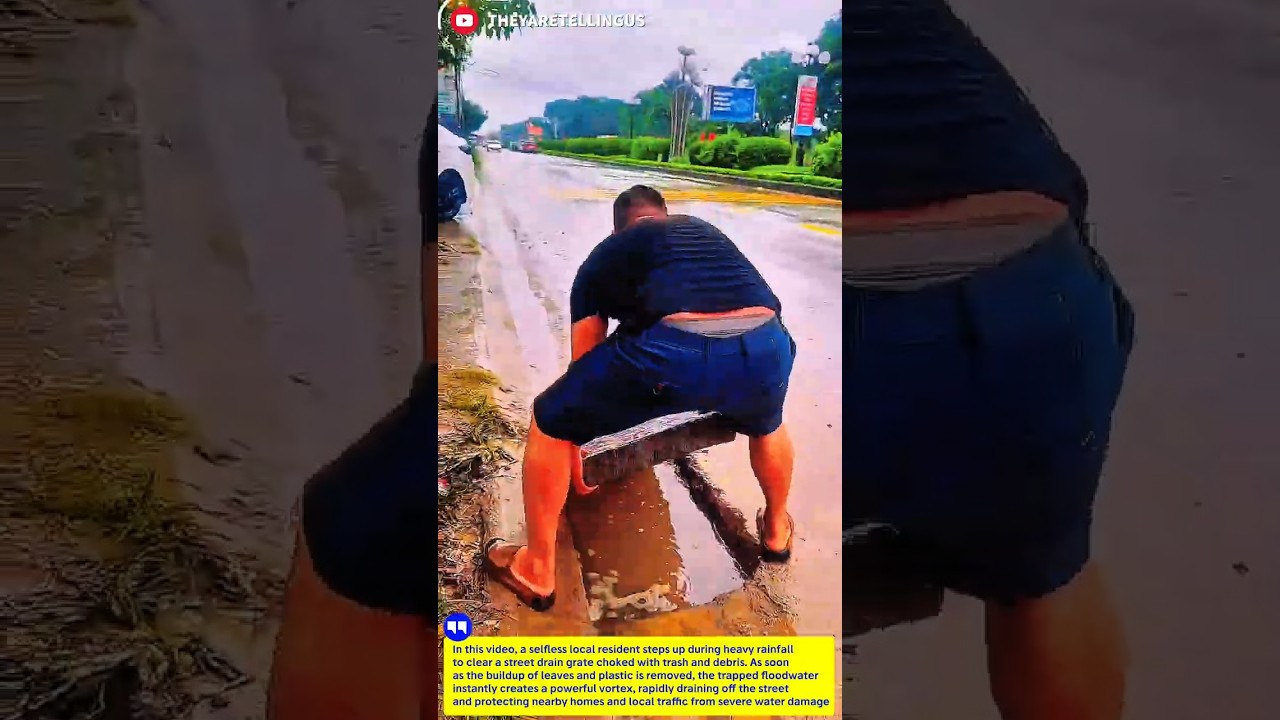 Pure Kindness in Action! Small Heroic Act Prevents Severe Flood Damage #cleaning #trending #work